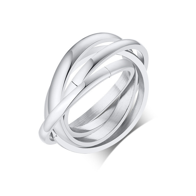 European And American Jewelry Three-In-One Plain Fashion Ring