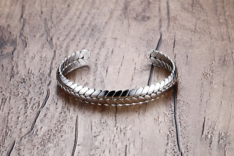 Trend Simple Women's Bracelet 8MM Stainless Steel Wheat Ear