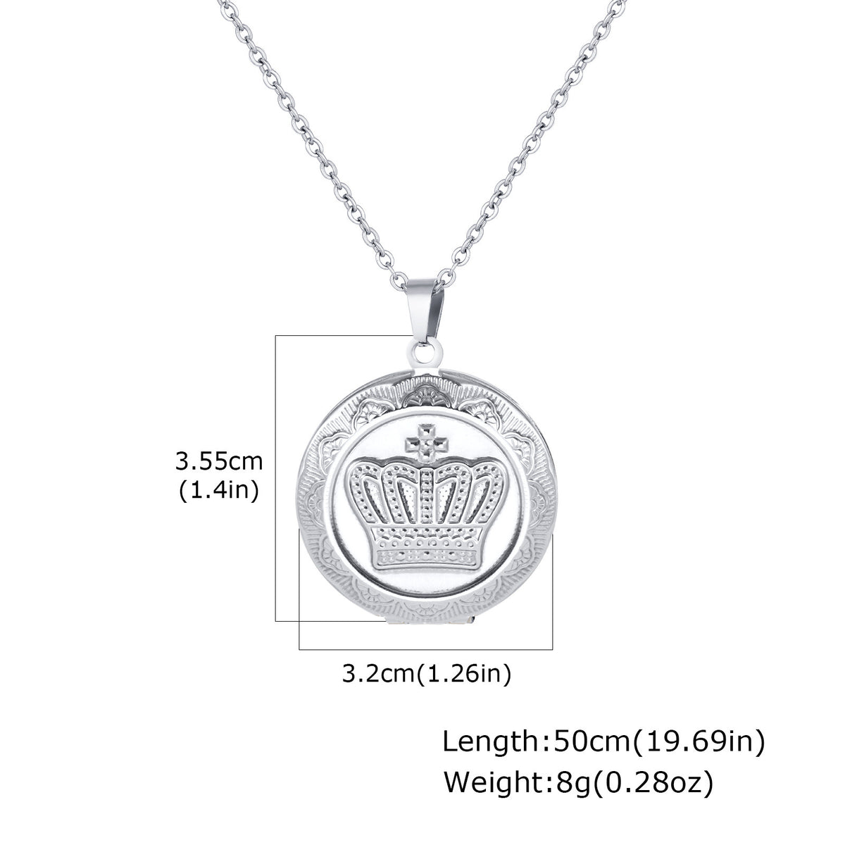 Crown Medallion Pendant — Silver or Gold