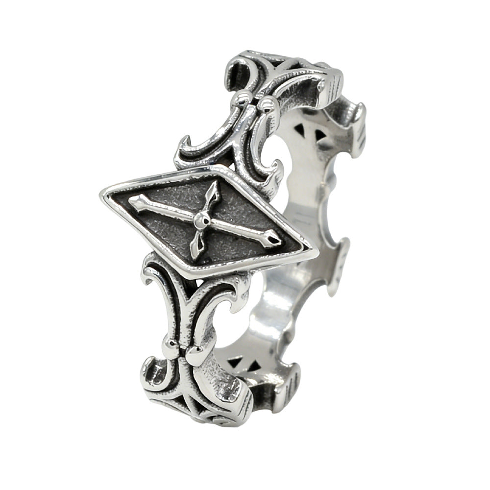 Gothic Cross Titanium Ring Unisex Durable Protection Statement By Planderful For Men And Women