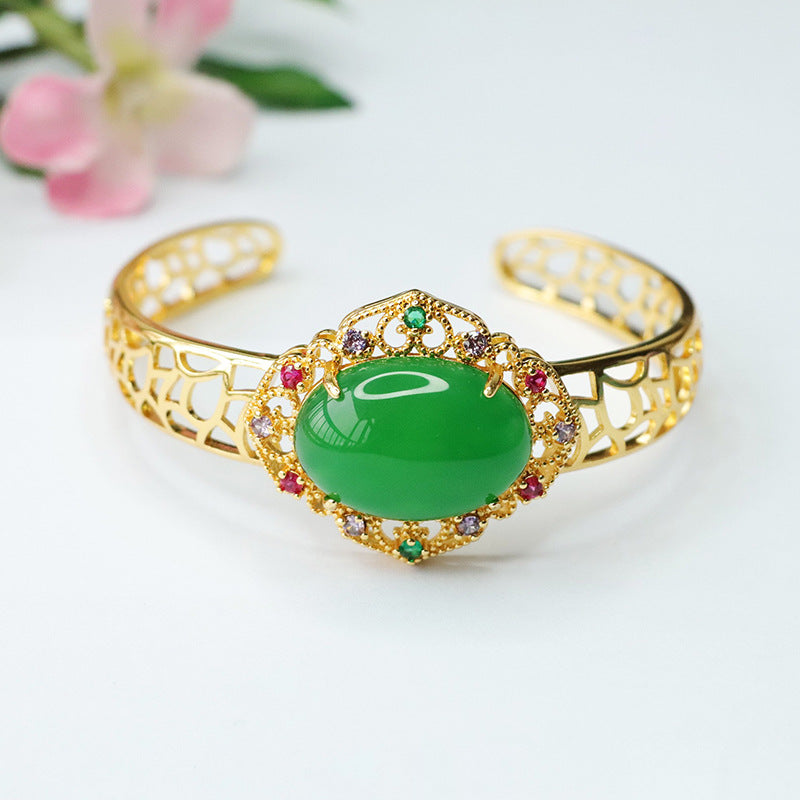 Retro Women's Golden Opening Agate Bracelet - Fortune's Favor Collection