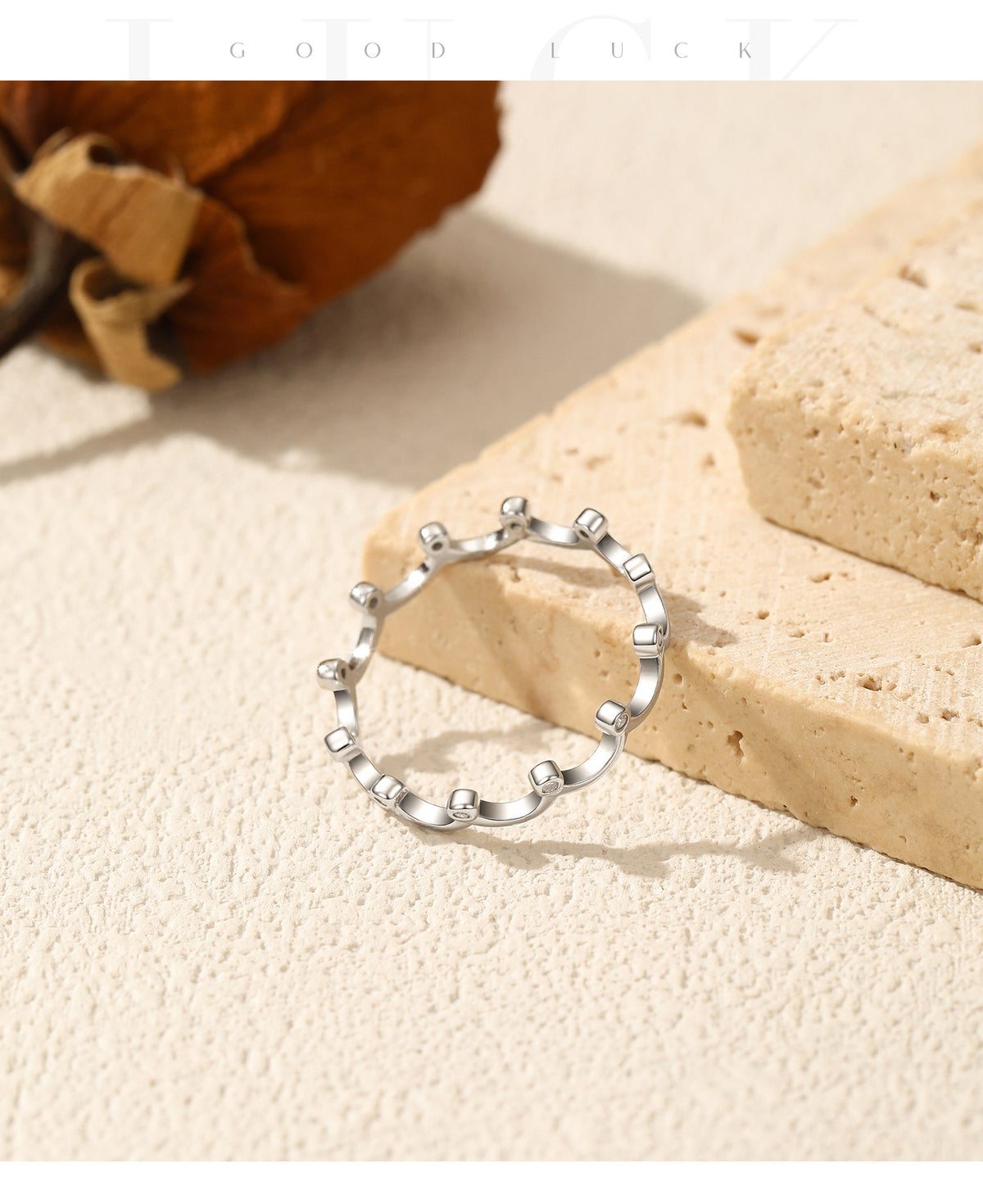 S925 Sterling Silver Crown Moissanite Band