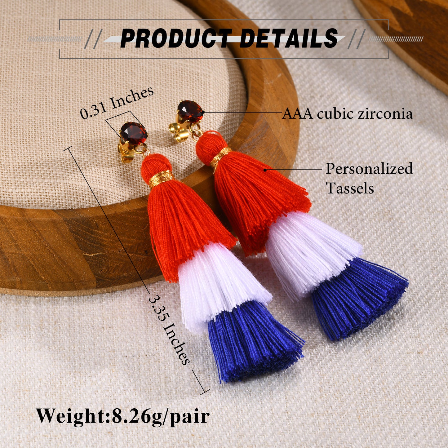 Various Stainless Steel Pomegranate Zircon Three-Color Earrings Women