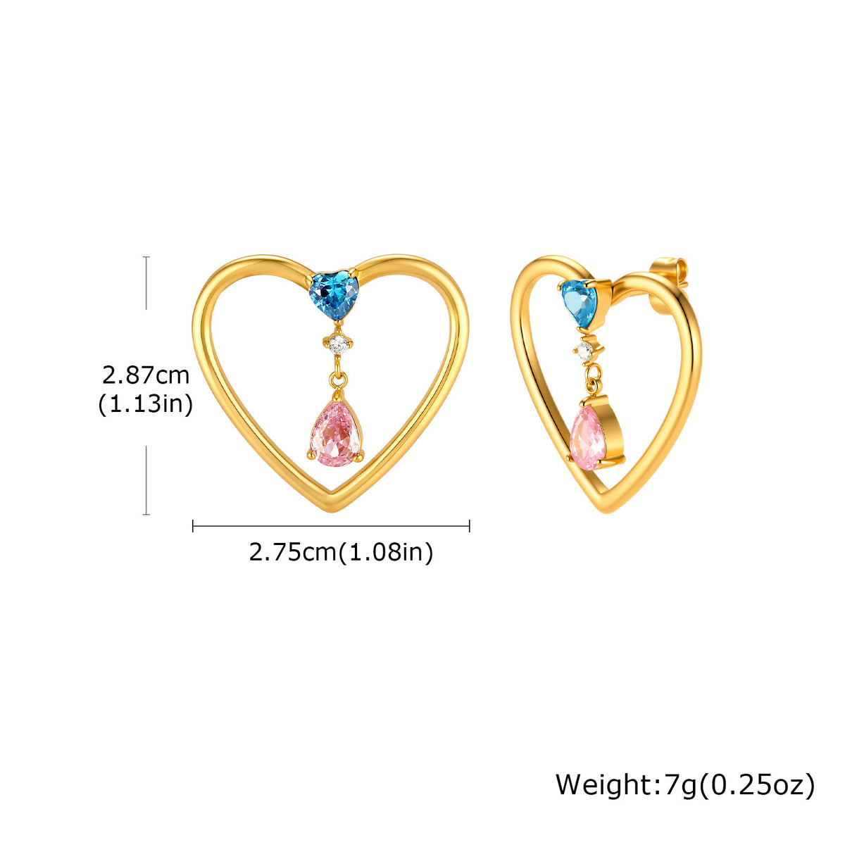 Stainless Steel Zircon Minimalist Earrings