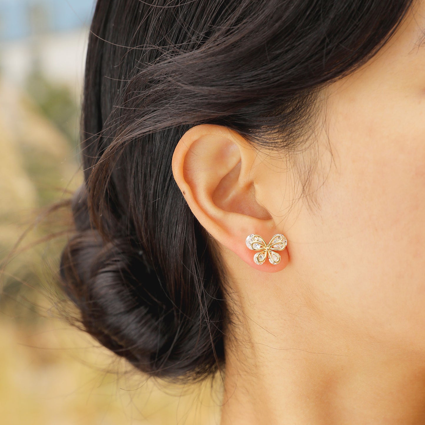 Earrings Butterfly Zircon Stud Earrings Women's Fashion Jewelry