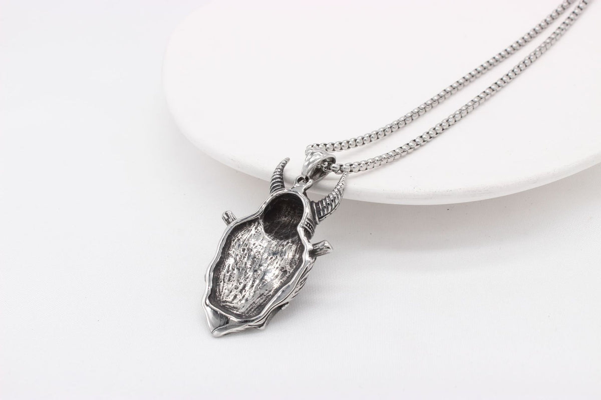 Reaper Sickle Skull Titanium Steel Pendant Necklace
