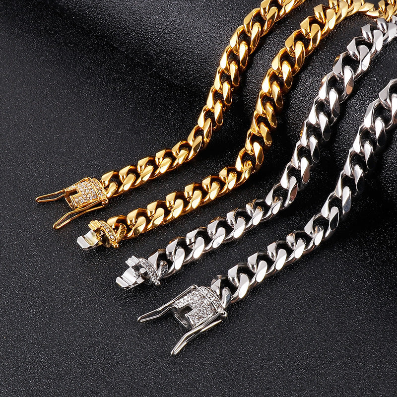 Titanium Steel Necklace, Cross Anchor Pendant, Stainless Steel Men's Pendant