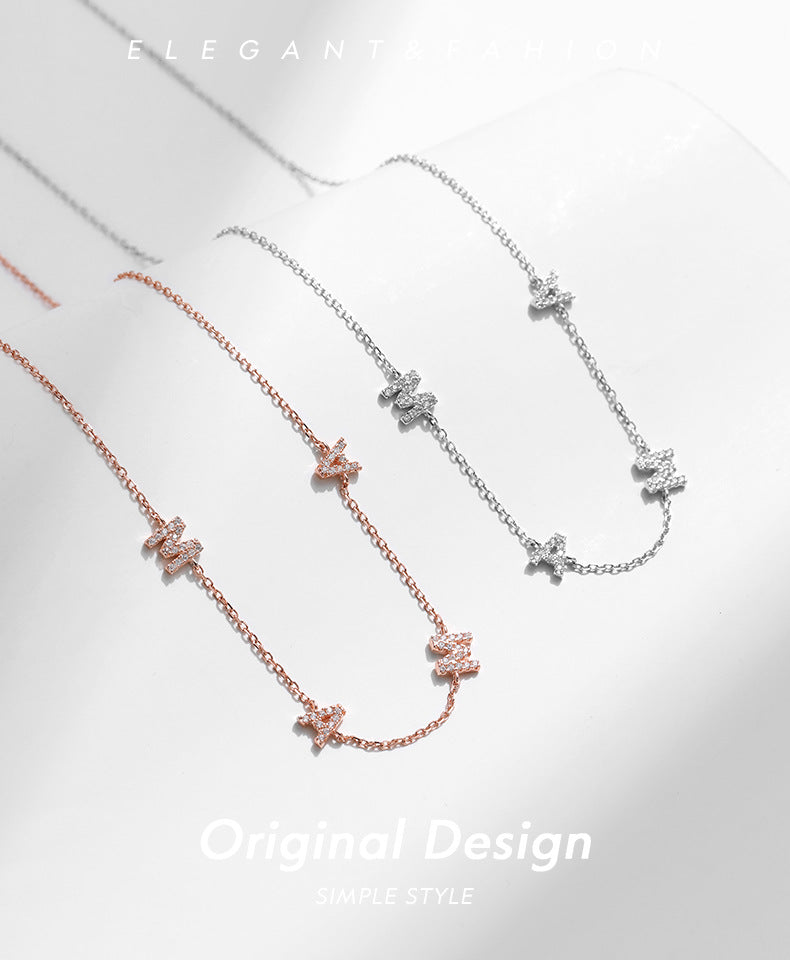 Mama Letter Sterling Silver Necklace - Elegant Mother's Day Gift