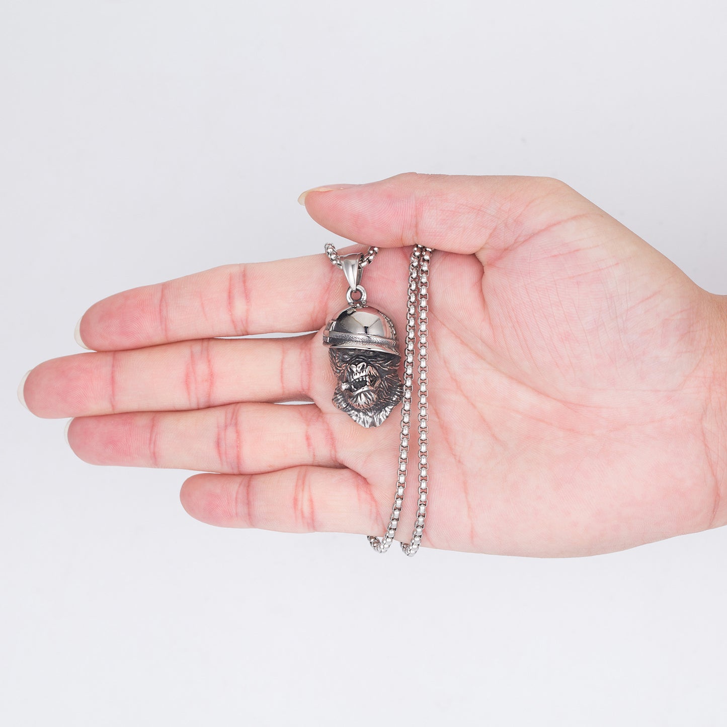 Steel Necklace – Statement Men's Skull Design For Halloween Fashion, Stainless Steel Gothic Jewelry Gift