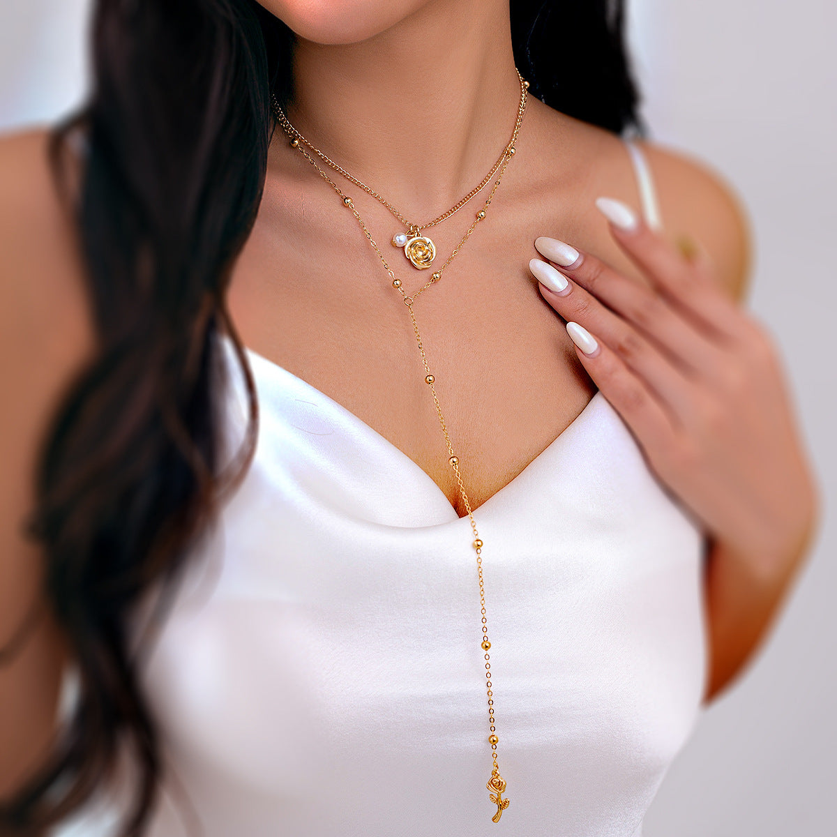 Planderful Vienna Verve Necklace – Elegant Imitation Pearl Stacking Design