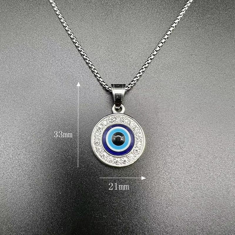 Zircon Necklace – Elegant Evil Eye Pendant