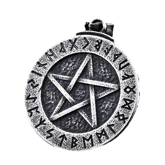 Viking-Inspired Titanium Steel Compass Pendant for Men - Retro Electroplated Black Stainless Steel Wholesalers