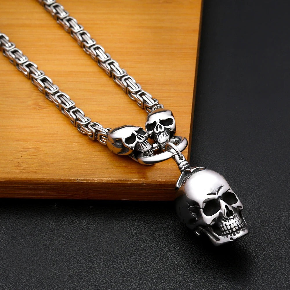 Punk Skull Stainless Steel Pendant Necklace