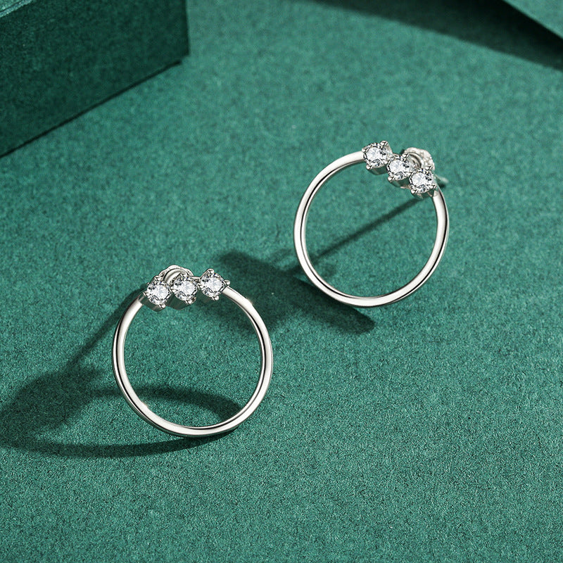 Stylish Sterling Silver Zircon Stud Earrings for Women - Everyday Genie Collection