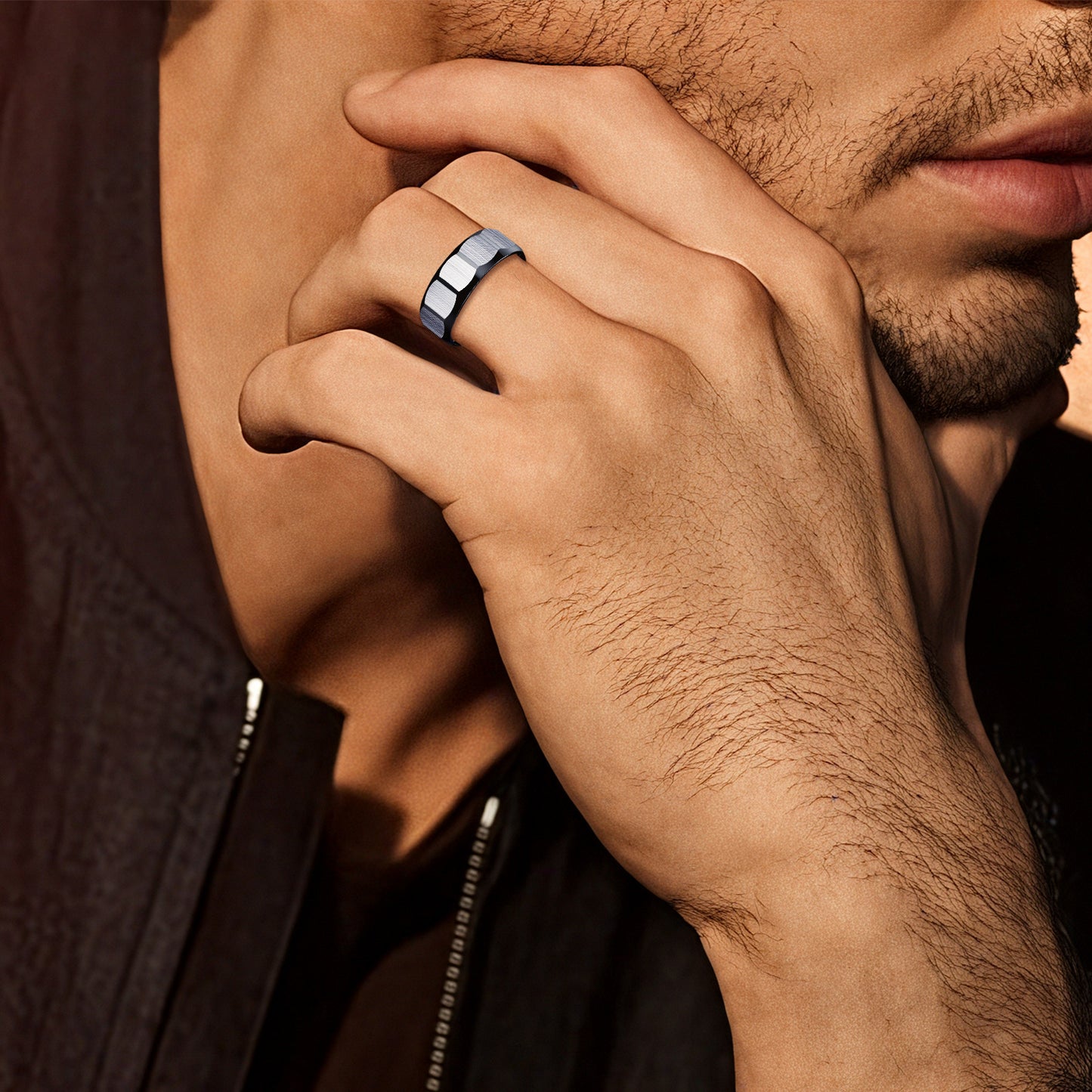 Stainless Steel Ring For Men Unisex Matte Multi Faceted Geometric Design By Planderful Everyday Genie