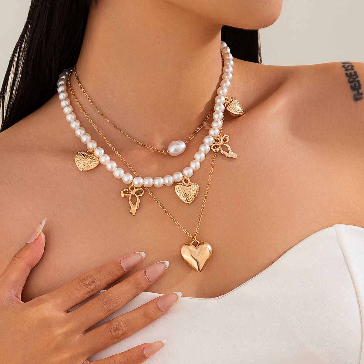 Planderful Vienna Verve Necklace – Retro French Beaded Design with Love Pendant