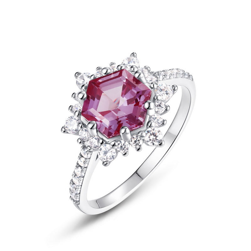 Planderful Sunflower Lab-Grown Alexandrite Sterling Silver Ring