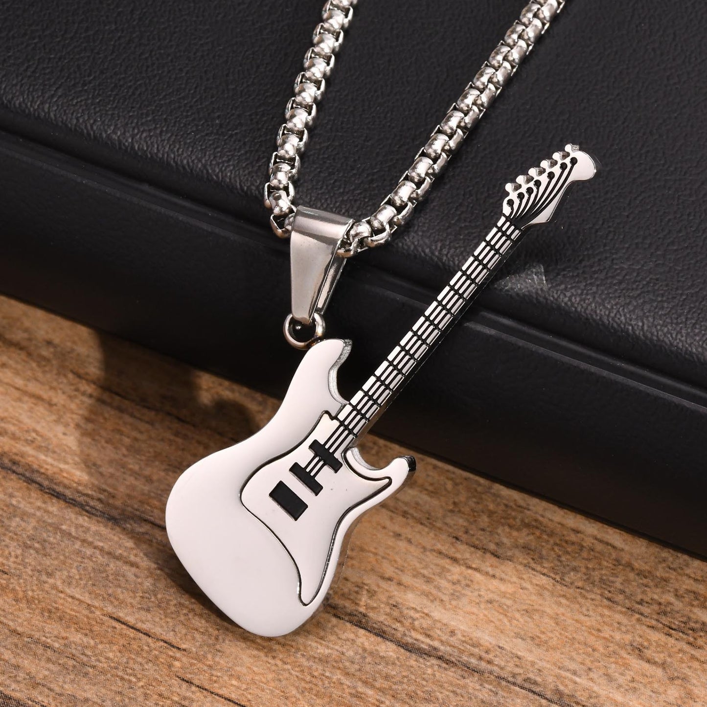 European And American Titanium Steel Jewelry Guitar Pendant