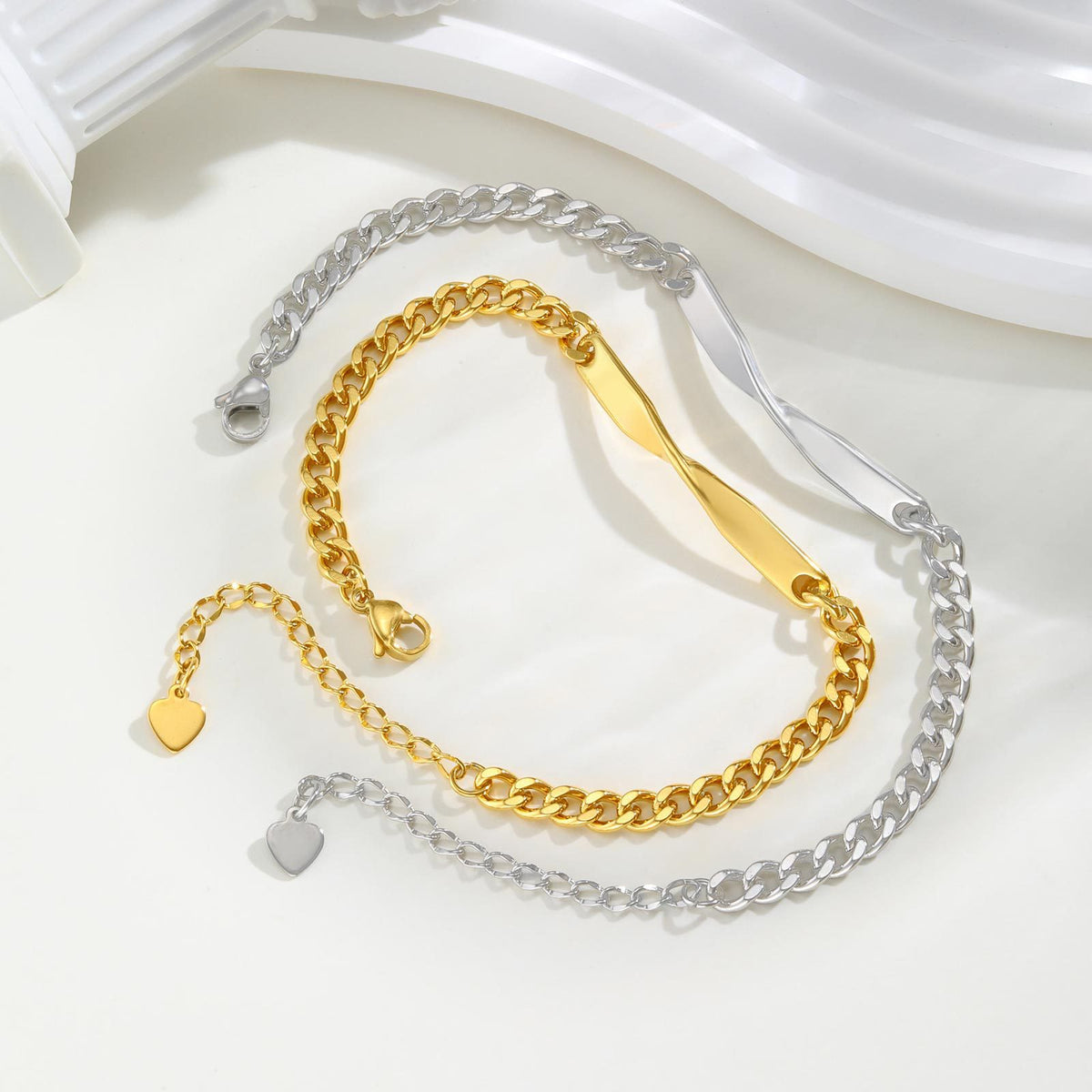M Bius Couple Significant Stainless Steel Bracelet Unisex