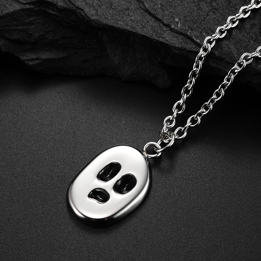 Ins Cold Wind Simple Stainless Steel Grimace Pendant Necklace