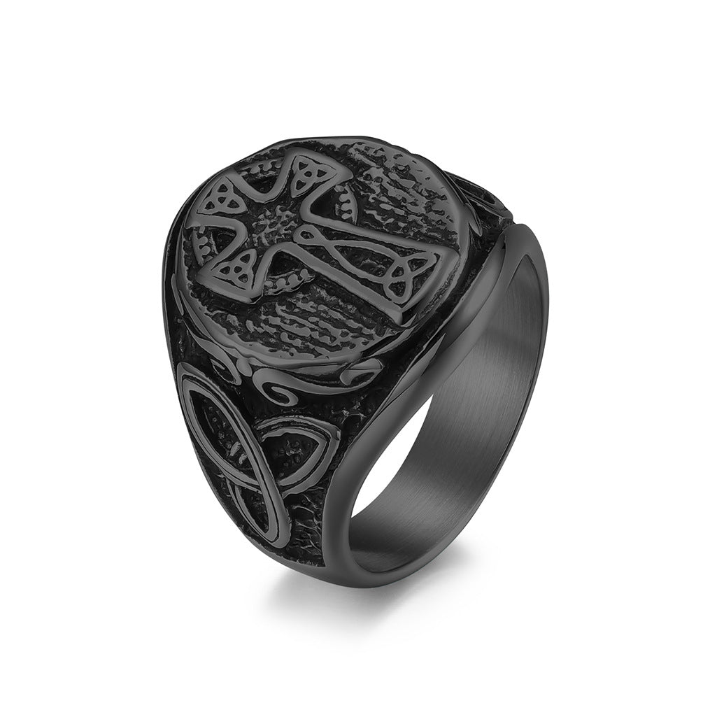 Vintage Nordic Celtic Knot Stainless Steel Ring Jewelry for Men