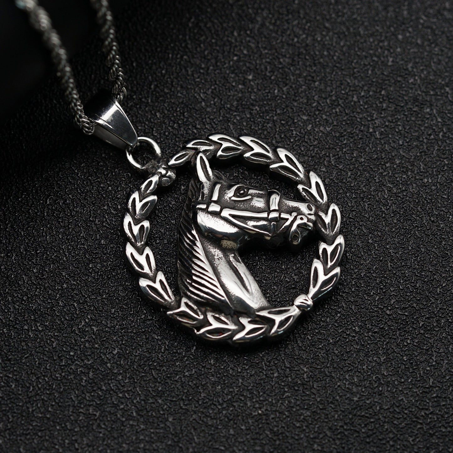Steel Necklace – Vintage Horse Head Pendant