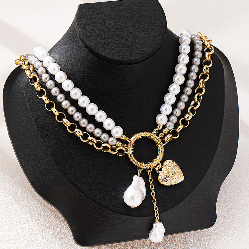 Planderful Vienna Verve Necklace – Elegant Baroque Imitation Pearl Design