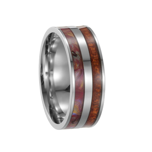 Planderful Mens Titanium Steel Ring Retro Stainless