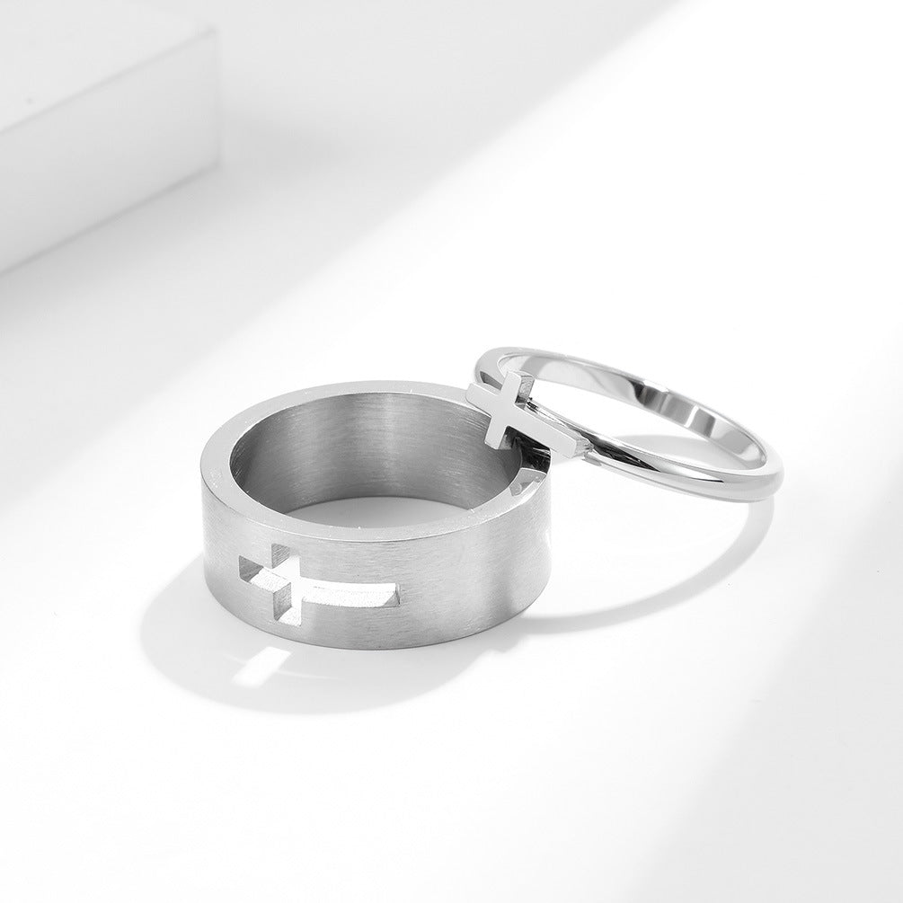 Cross Ring Unisex Elegant Hollow Design For Couples By Planderful Everyday Genie Collection
