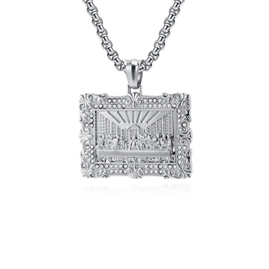 Planderful Titanium Steel Necklace for Men Durable Hip Hop Pendant Chain for Urban Hipster Look