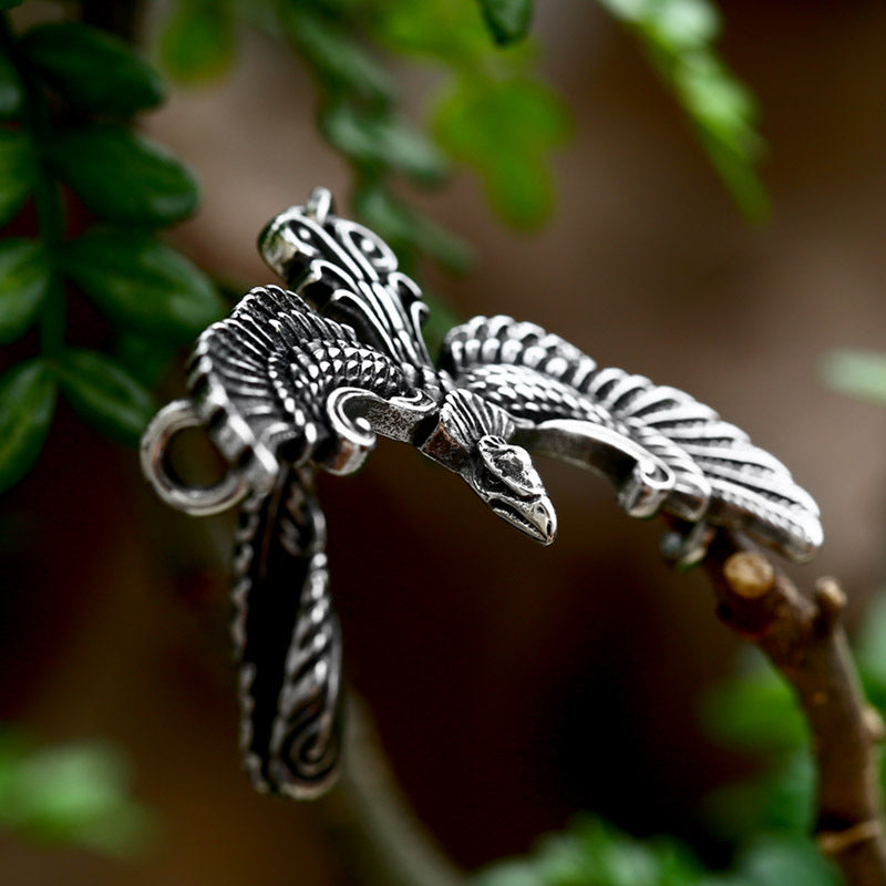 Titanium Steel Retro Personalized Animal Pendant for Men - Wholesale Cross-Border Stainless Steel Phoenix Jewelry by Planderful