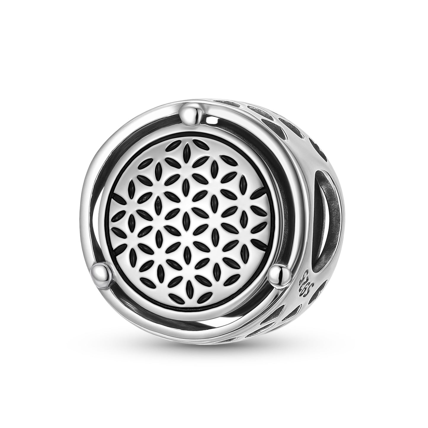 Planderful Sterling Silver Flower Of Life Beading Pendant