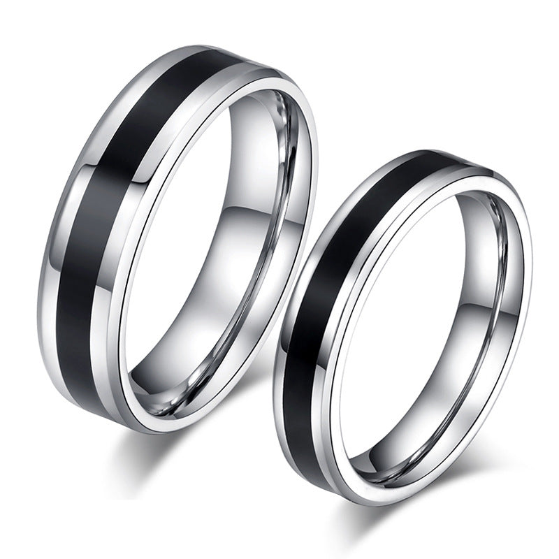 Titanium Steel Room Black – Couple Ring – Ring Couple
