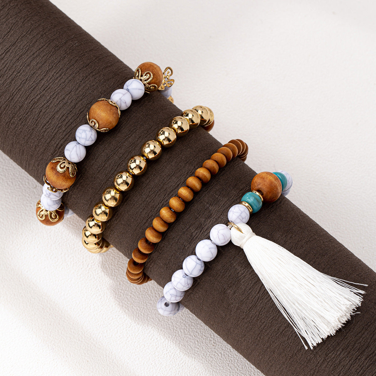 Planderful Vienna Verve Bracelets – Multi-Layer Wooden Beaded Design
