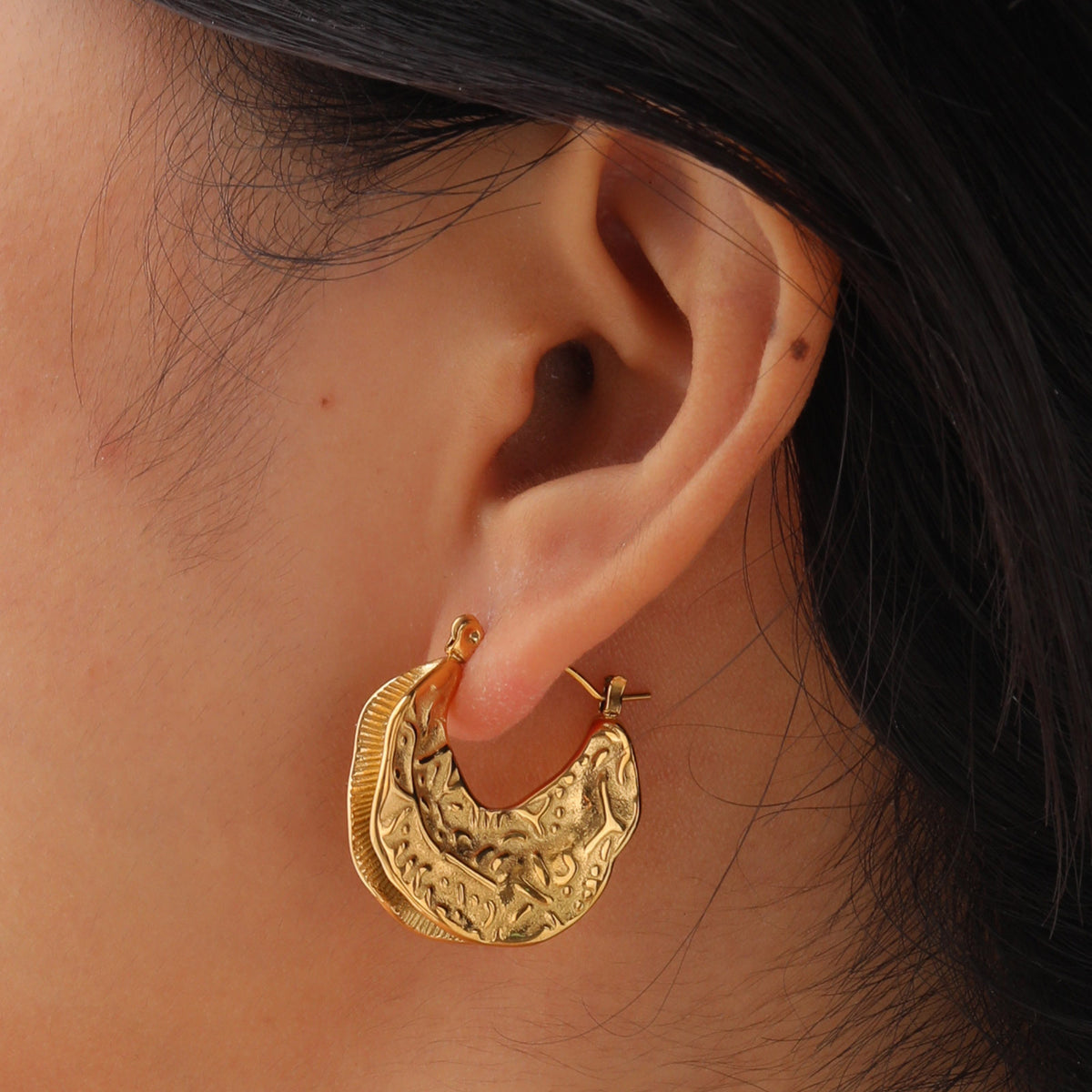 Contemporary Gold-Tone Statement Earrings