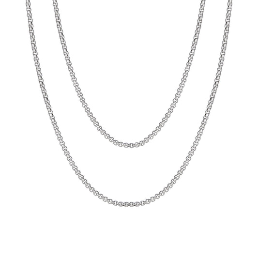 Men's Double Stainless Steel Necklace Hip Hop Style for Men
