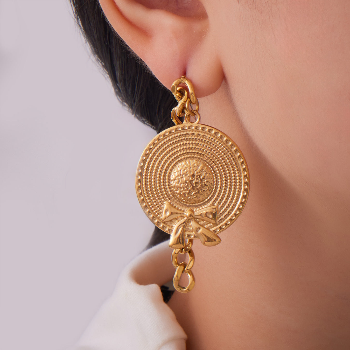 Planderful Eco Friendly Bow Top Hat Fringed Earrings