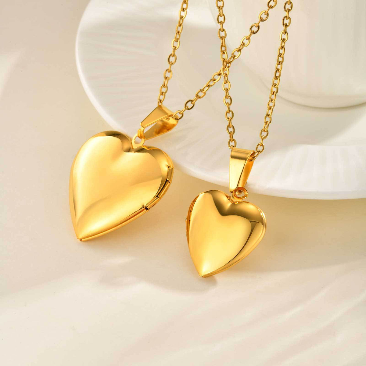 Polished Heart Locket Necklace — 3 Styles