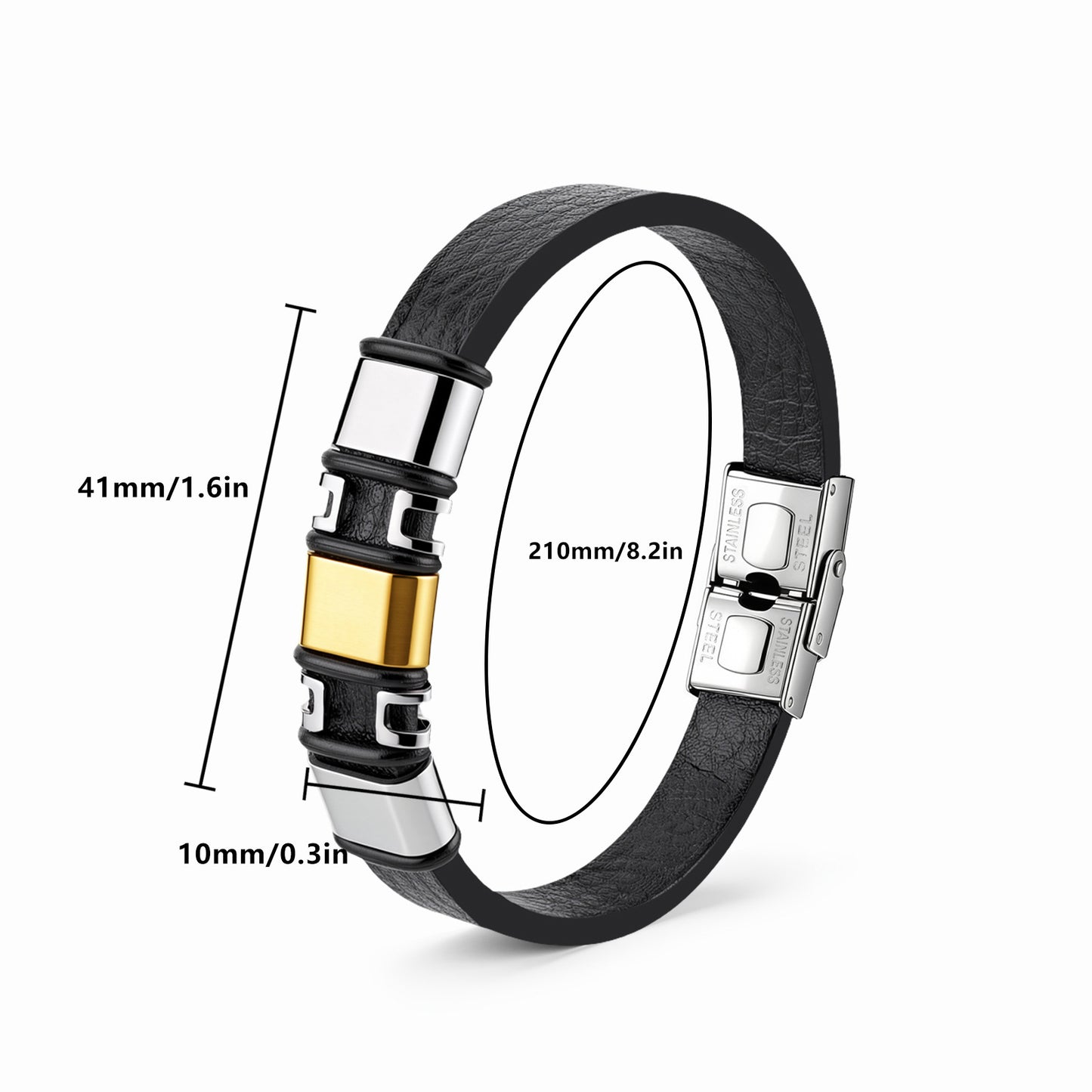 Planderful Everyday Genie Stainless Steel Leather Bracelet For Men And Unisex Versatile Trendy Statement Accessory