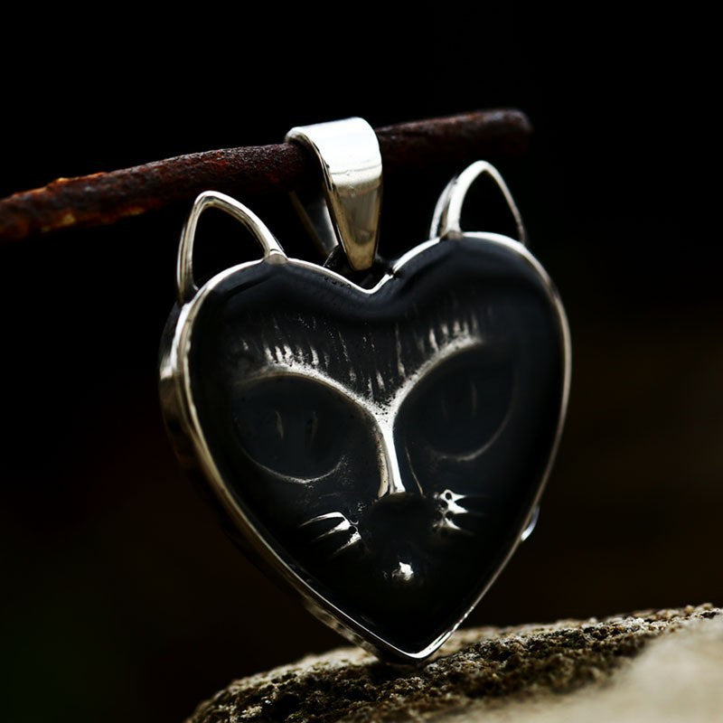 Personalized Titanium Steel Fox Pendant and Heart-Shaped Pendant for Men - Wholesale Fashion Jewelry