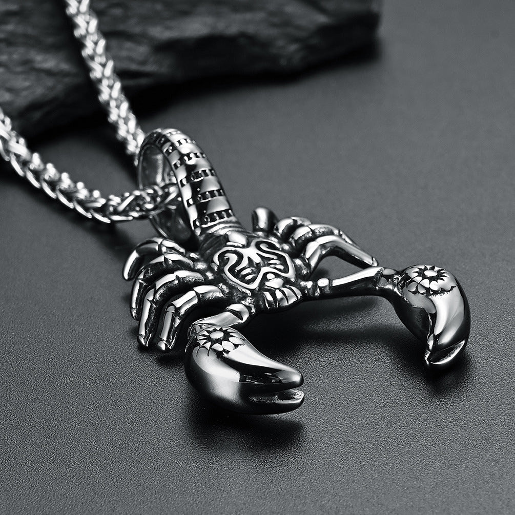 Planderful European Gothic Scorpion Stainless Steel Pendant Necklace Personalized for Dark Style Fans