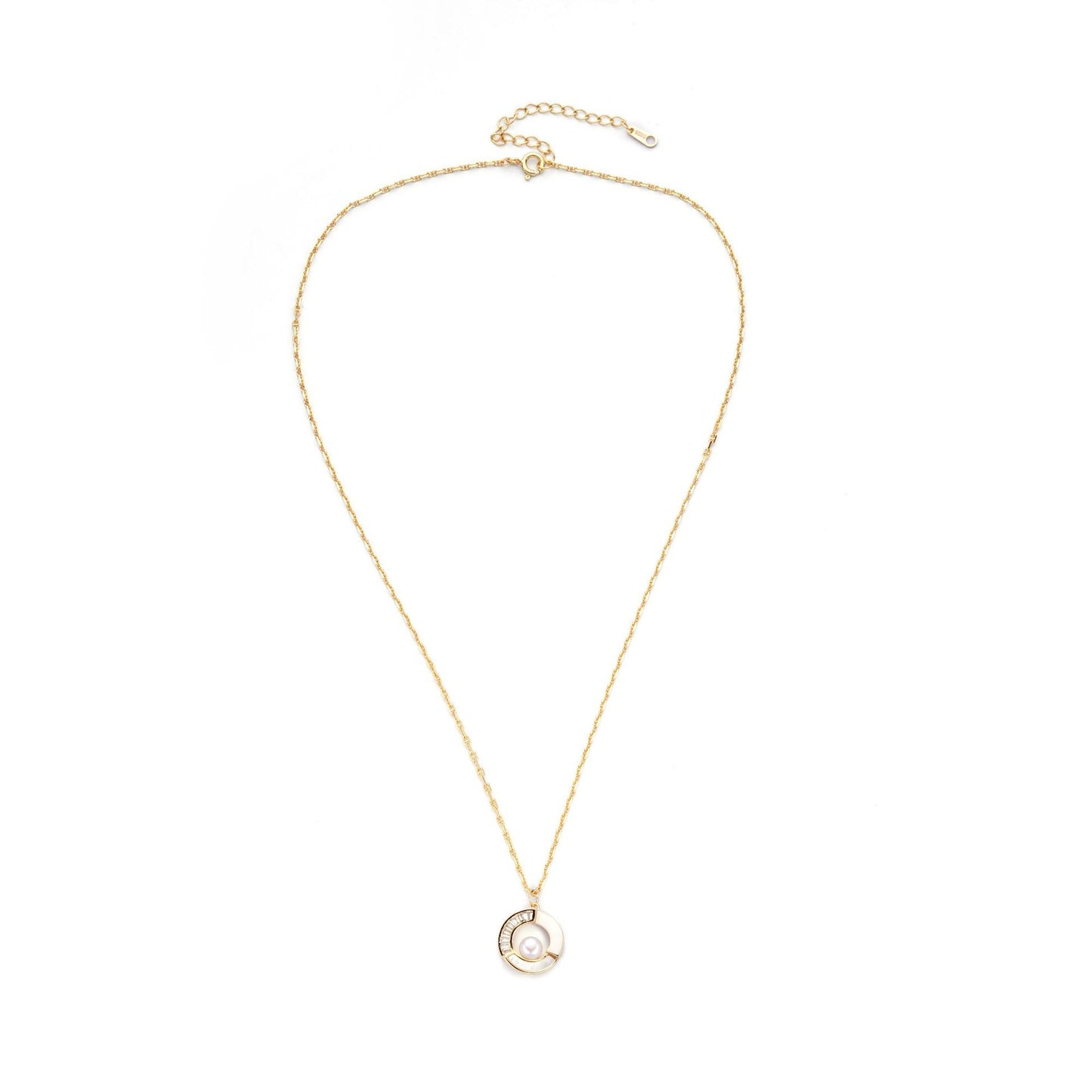 Sterling Silver Necklace Women's Pearl Collarbone Chain 925 Silver Jewelry