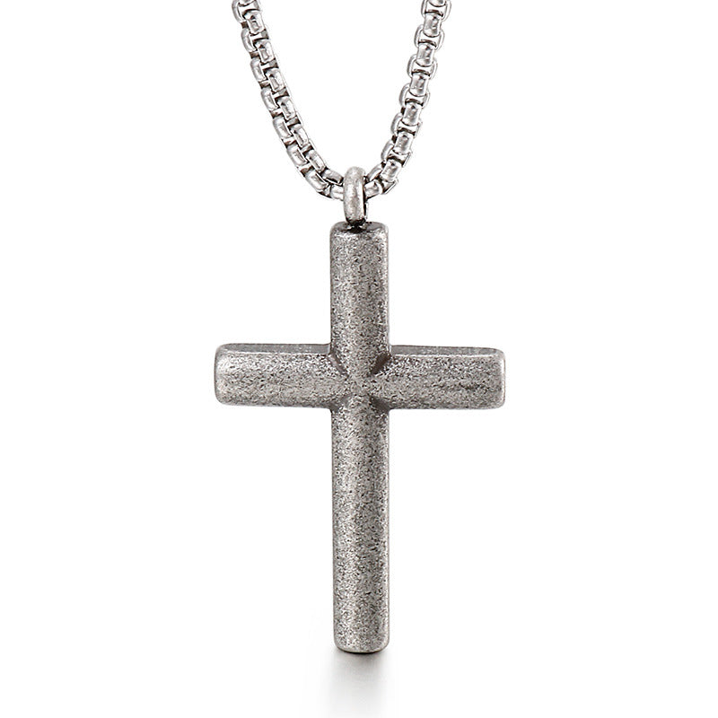 Stylish Titanium Steel Cross Pendant Necklace for Couples - Unisex Fashion Accessory
