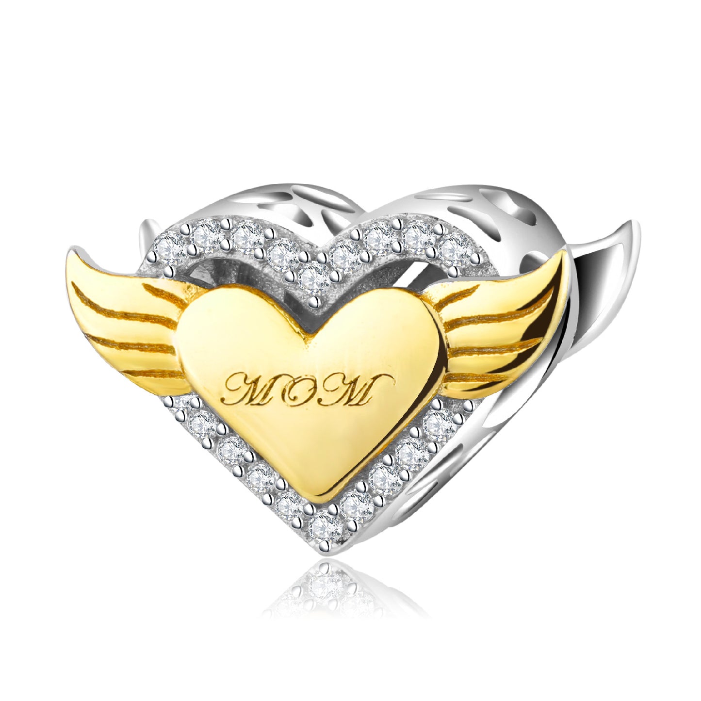 Planderful Everyday Genie Beaded Silver Jewelry – Elegant Mother's Day Gift MOM Angel Wings