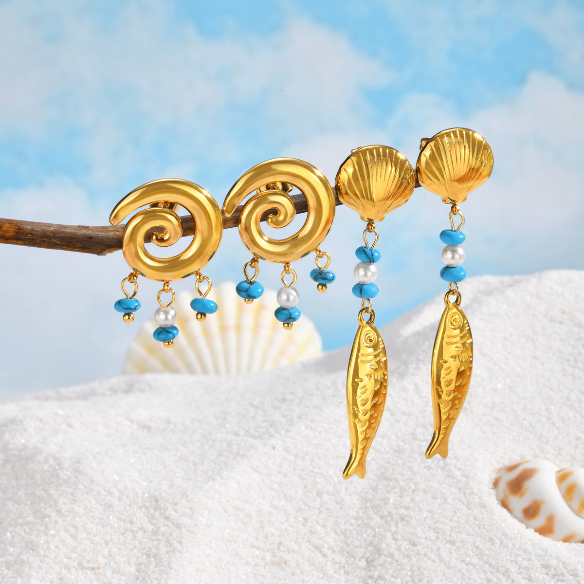 Stainless Steel Pearl Earrings