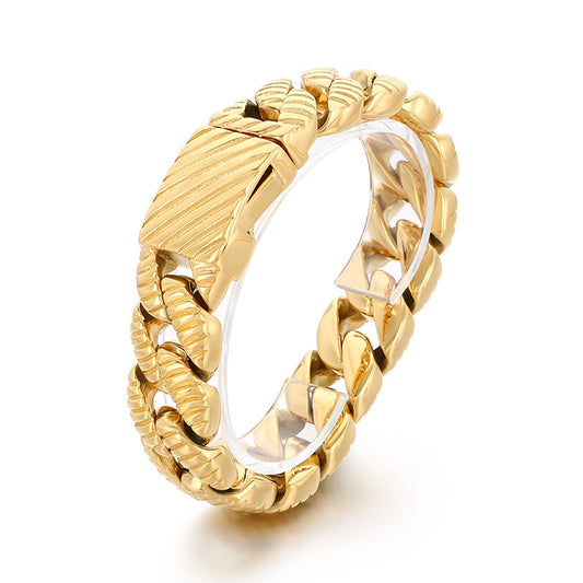 Planderful Titanium Steel Bracelet Unisex Cuban Chain Bold