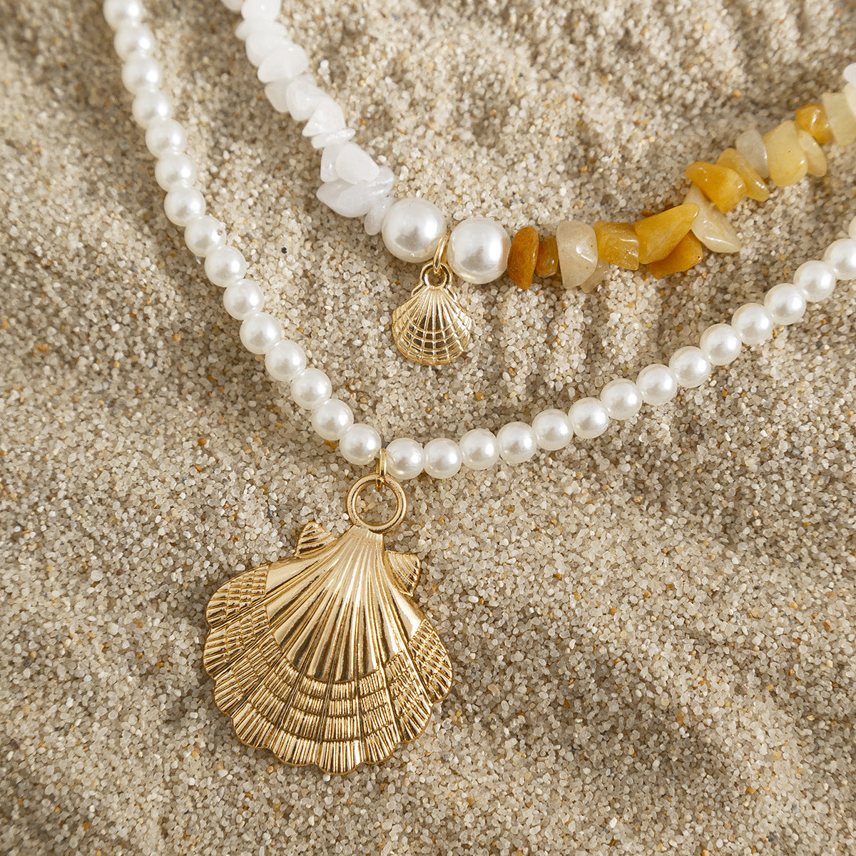 Planderful Vienna Verve Necklace – Coastal Inspired Multi-Layer Design