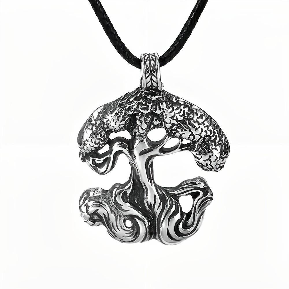 European And American Jewelry Wholesale Titanium Steel Men's Pendant Necklace Retro Tree Of Life Pendant For Men