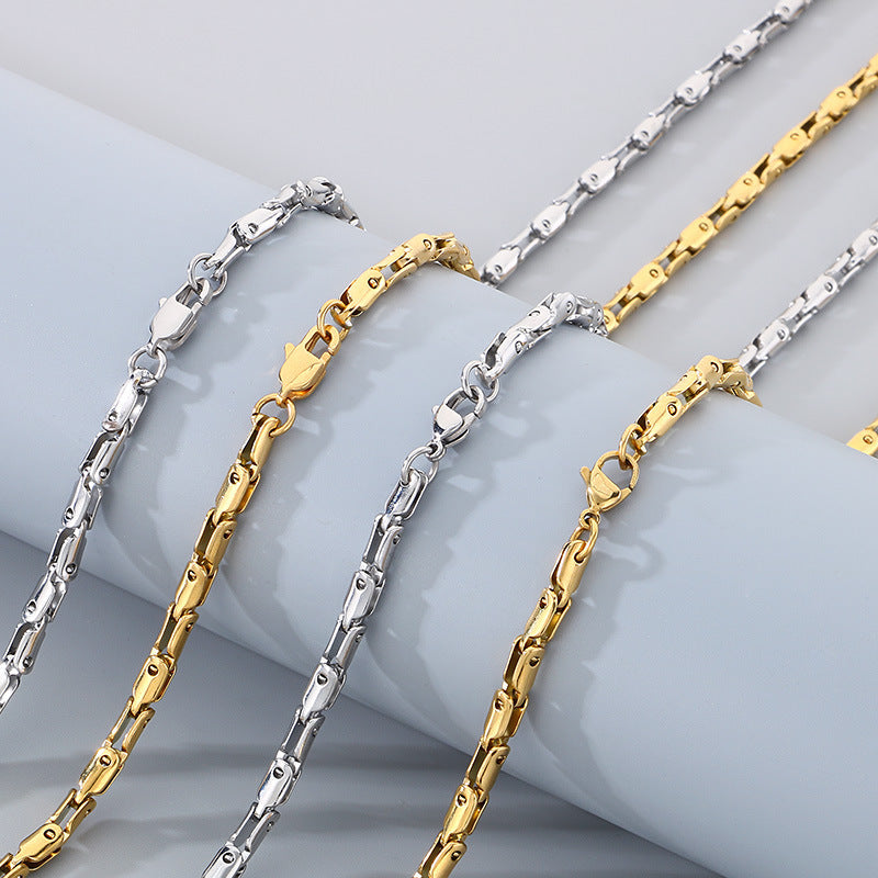 Simple Versatile Japanese Buckle Titanium Men Bracelet Set