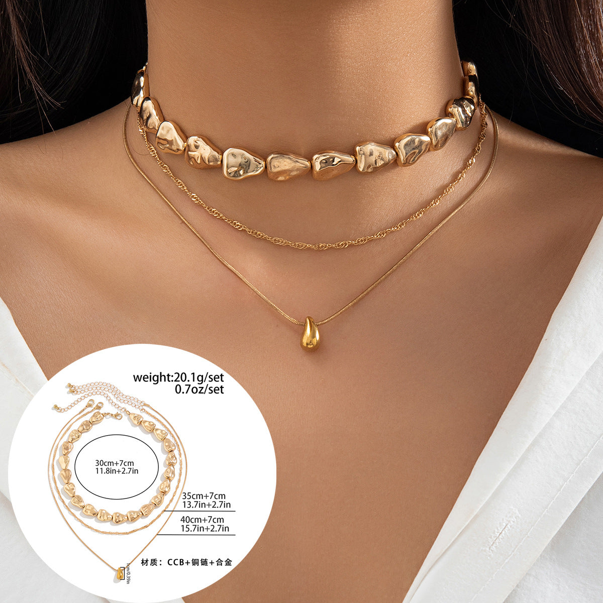 Exaggerated Ins Party Drop Smooth Necklace with Large Teardrop Comma – Cross-border Jewelry Inspired by Europe and The United States